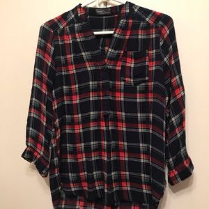 Women’s Market & Spruce Colibri Plaid Henley Top